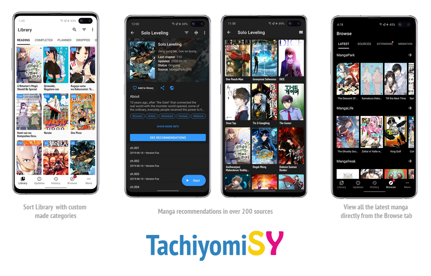 screenshots of app